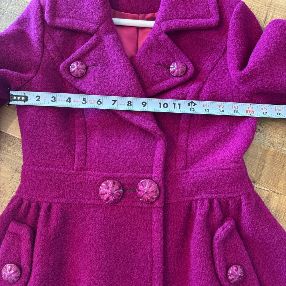 Yinge Ni Fushia Women’s Coat. Sz-10 Barbiecore Purple/Pink. Gorgeous Buttons EUC - Picture 11 of 16